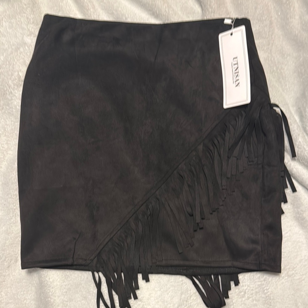 Black Fringe Skirt